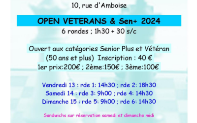 Open Séniors + et Vétérans – Cambrai – 13, 14 et 15 décembre 2024